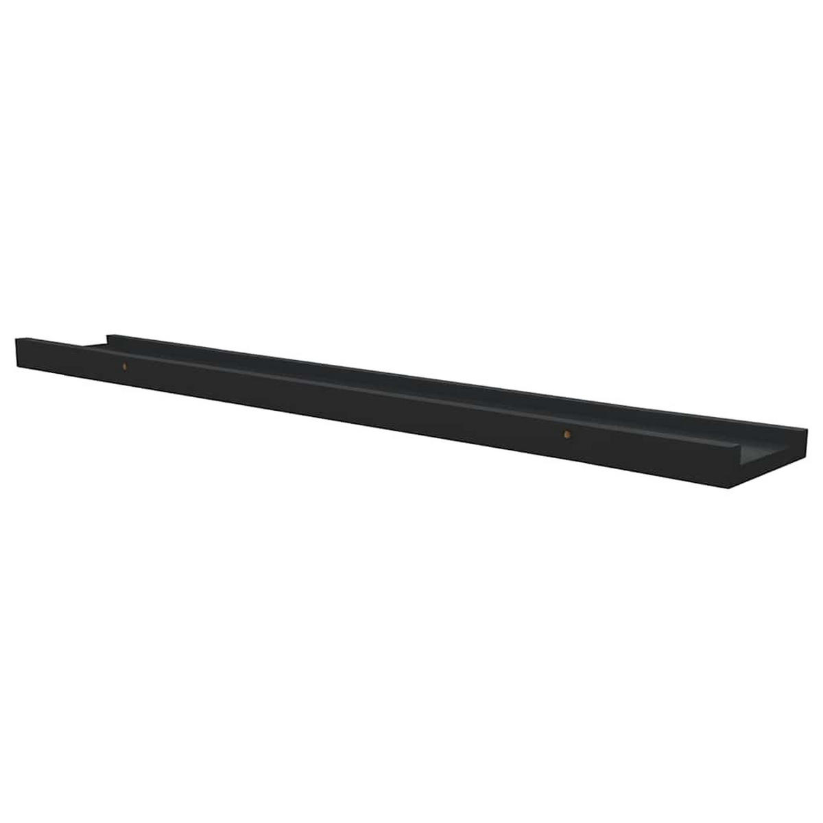 WANDREGALSET U-Form 2-teilig 80/9/3 cm aus MDF Schwarz - Schwarz, Holzwerkstoff (80/3/9cm) - vidaXL