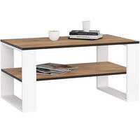 COUCHTISCH ALEX Craft-Weiß, 92x53x45 cm - Weiß/Nickelfarben, Holz (92/45/53cm) - Milordbikes