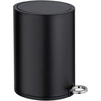 KOSMETIKEIMER mit Fußpedal Monza 24,5/18,5/25,5 cm - Schwarz, Metall (18.5/25.5/24.5cm) - Wenko