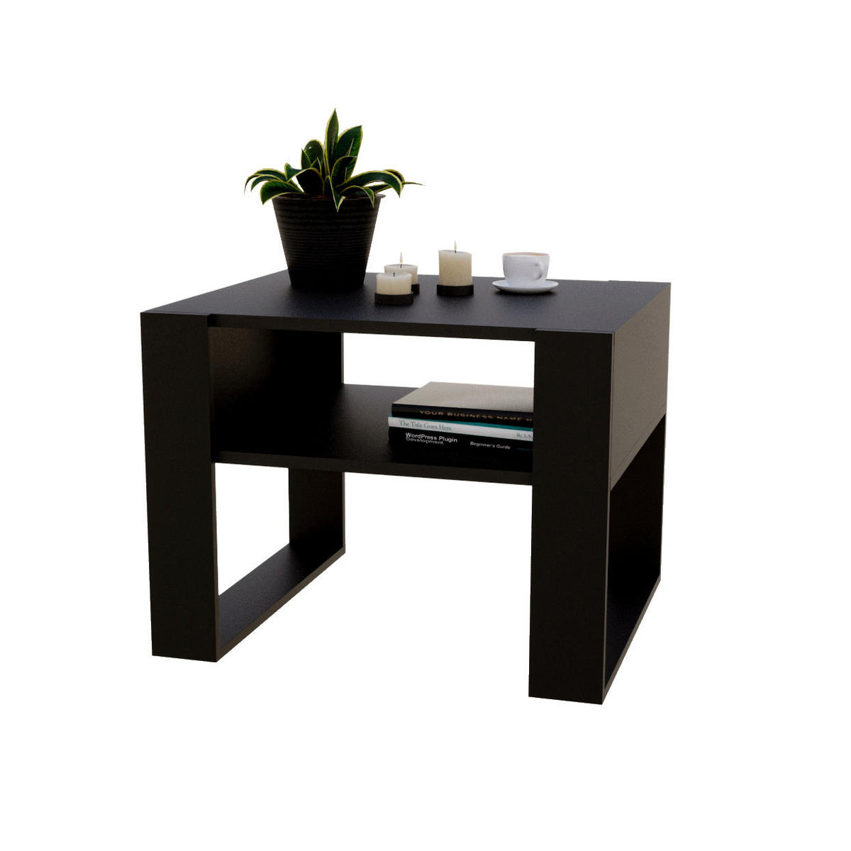 COUCHTISCH KARO 65 - Schwarz, Holz (53.6/65/45cm) - Mat-Haus