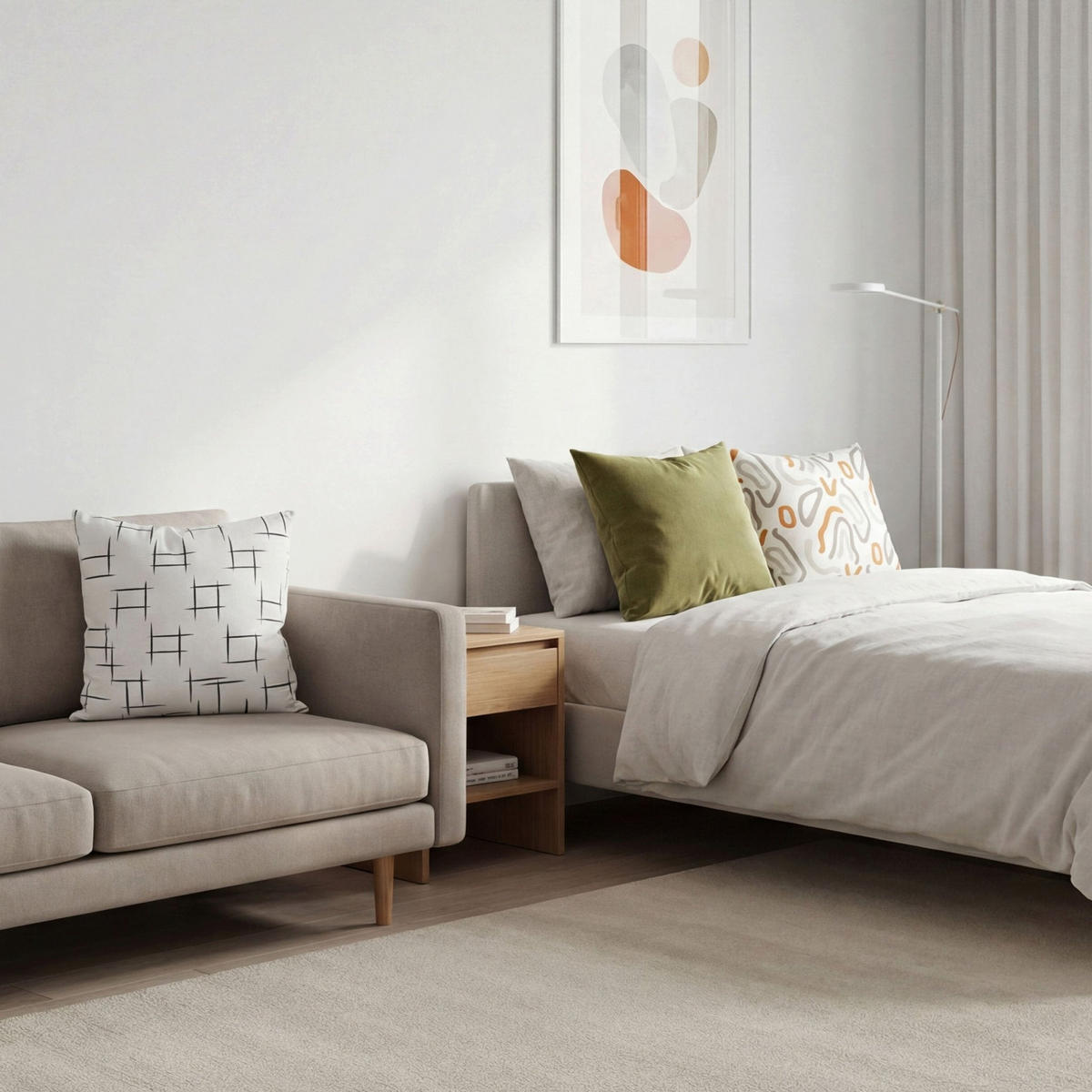 DEKOKISSEN Modern Art 45x45 cm mit Füllung - Multicolor, Textil (45/45cm) - Deco-Raum