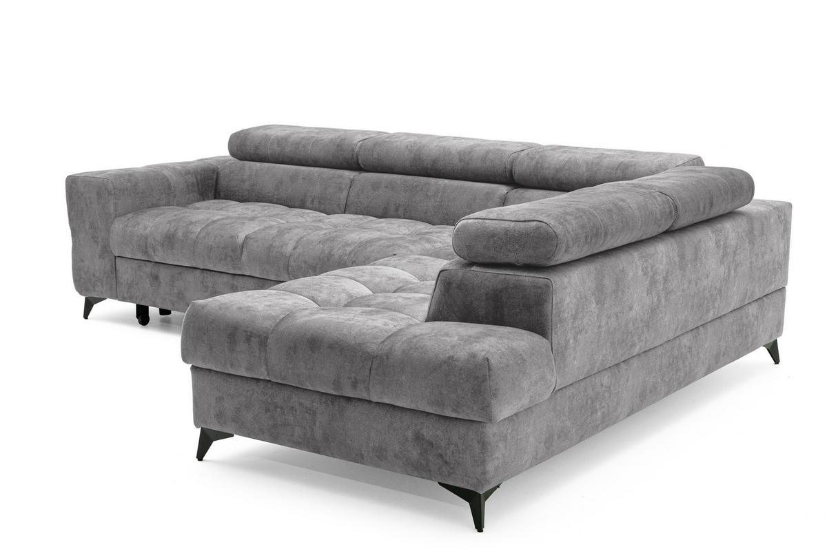 ECKSOFA Pudding Maxi mit Schlaffunktion und Bettkasten - Grau, Textil (203/350cm) - Muffo