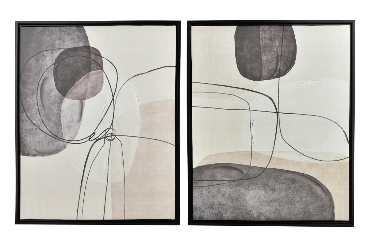 BILD Inga 2er Set 40/3/50 cm Kunstoff - Schwarz, Kunststoff (40/50cm) - Mondex