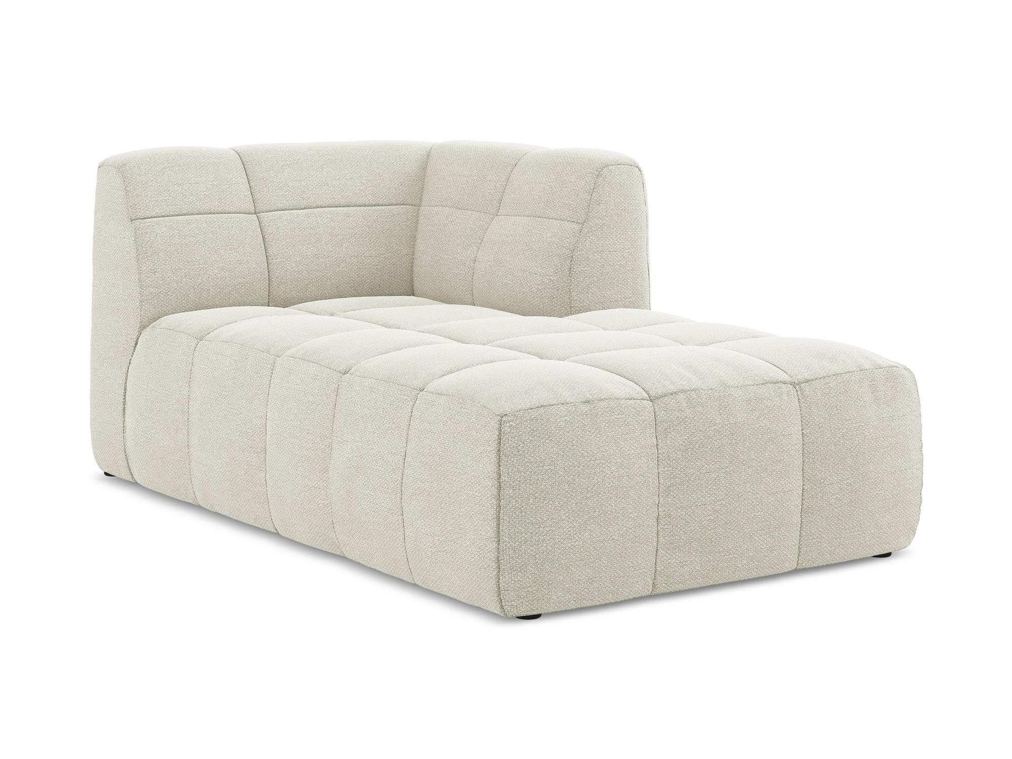 SOFAELEMENT Rechts Bouclé Stoff Beige - Sandfarben/Schwarz, Holzwerkstoff/Kunststoff (101/77/175cm) - Makamii