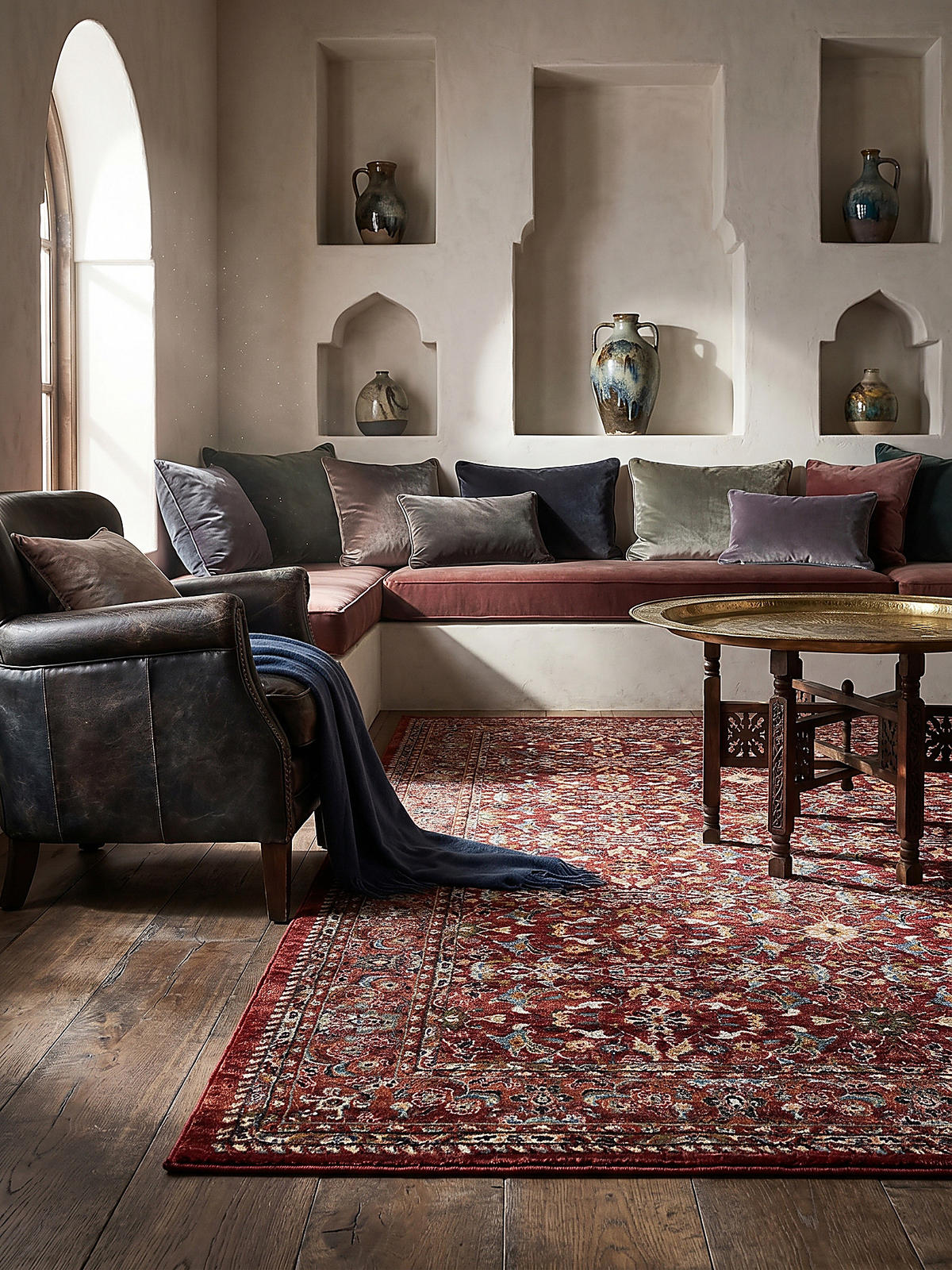 KURZFLORTEPPICH GLAZERT, im Berber-Stil, Rot, 200 x 290 cm - Rot, Textil (290/200cm) - KADIMA DESIGN