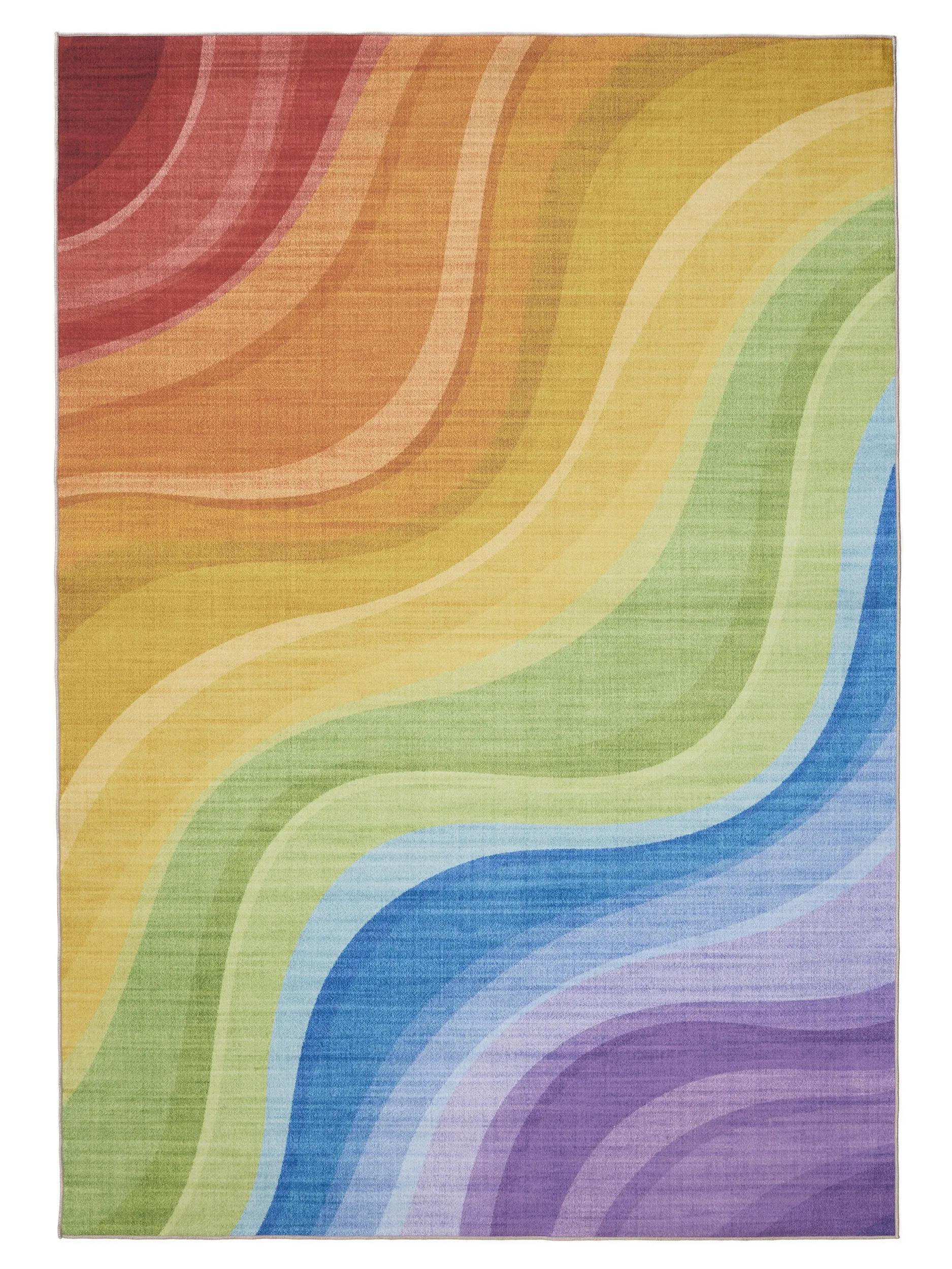 TEPPICH George waschbar 60x120 cm - Lila/Multicolor, Kunststoff (60/120cm) - benuta