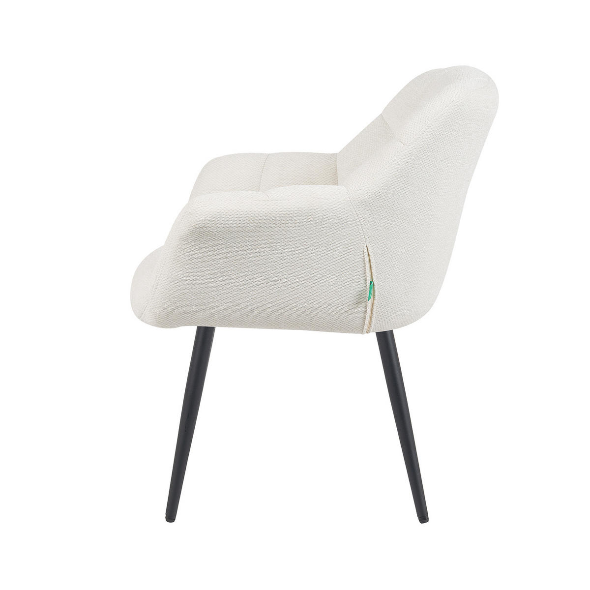 ESSZIMMERSTUHL Mika-Remo - Creme/Schwarz, Textil/Metall (65/81/66cm) - DUBI Möbel