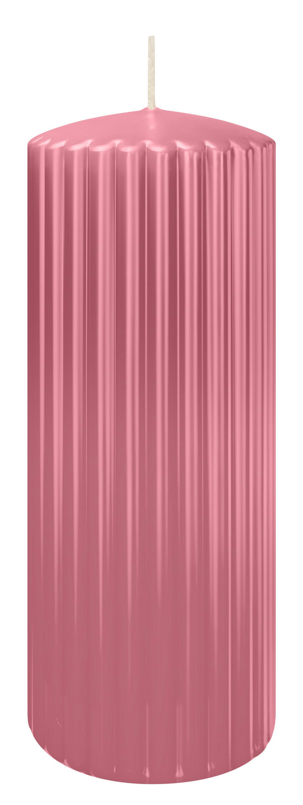 RILLEN KERZEN Rosa 200 x Ø 80 mm, 4 Stück - Rosa, Paraffin (8/20/20cm) - Wiedemann Kerzen