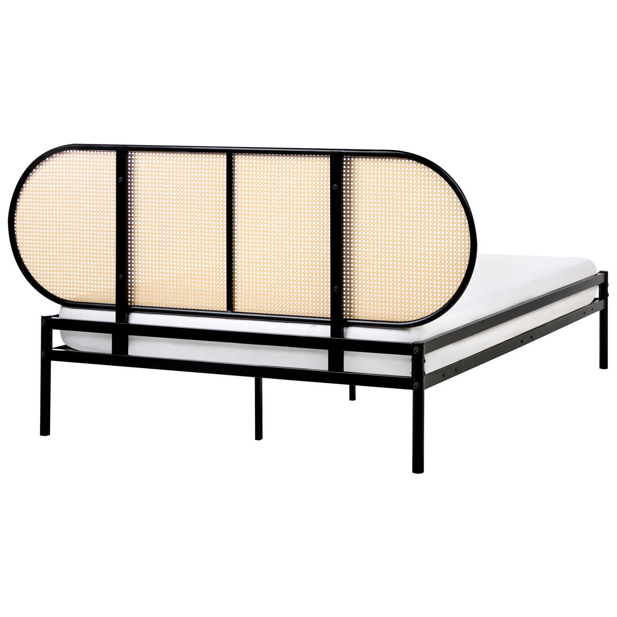 POSTELJA z letvenim dnom 140/200 železo svetlo rjava Boulin - svetlo rjava/črna, kovina (140/200cm) - Beliani
