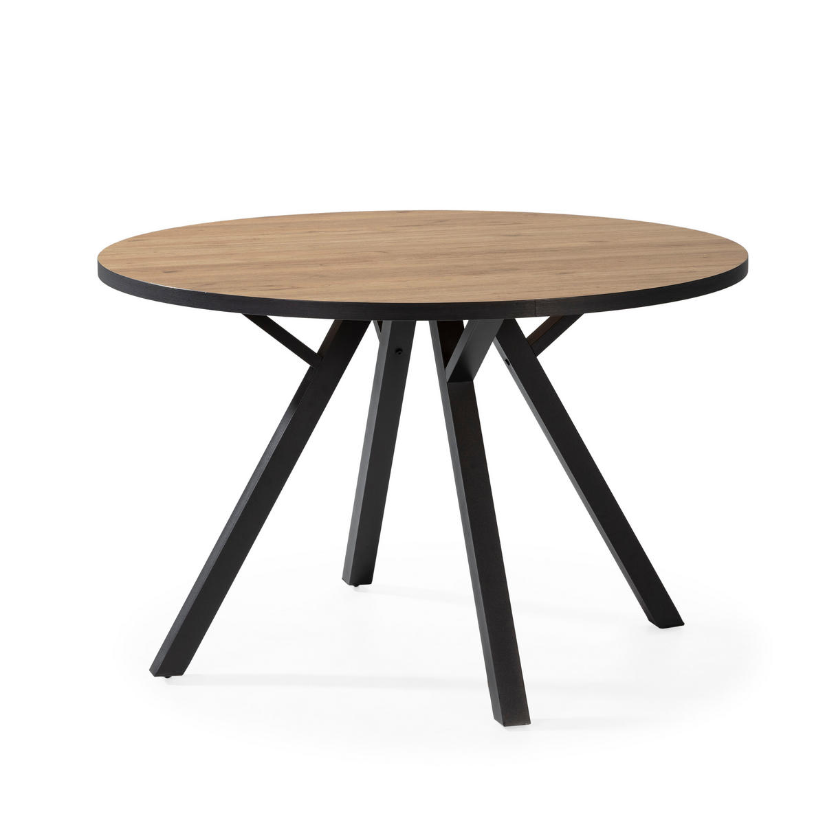 TISCH mit schwarzen metallbeinen - beni 120/120/77 cm - Braun, Keramik (120/120/77cm) - Calicosy