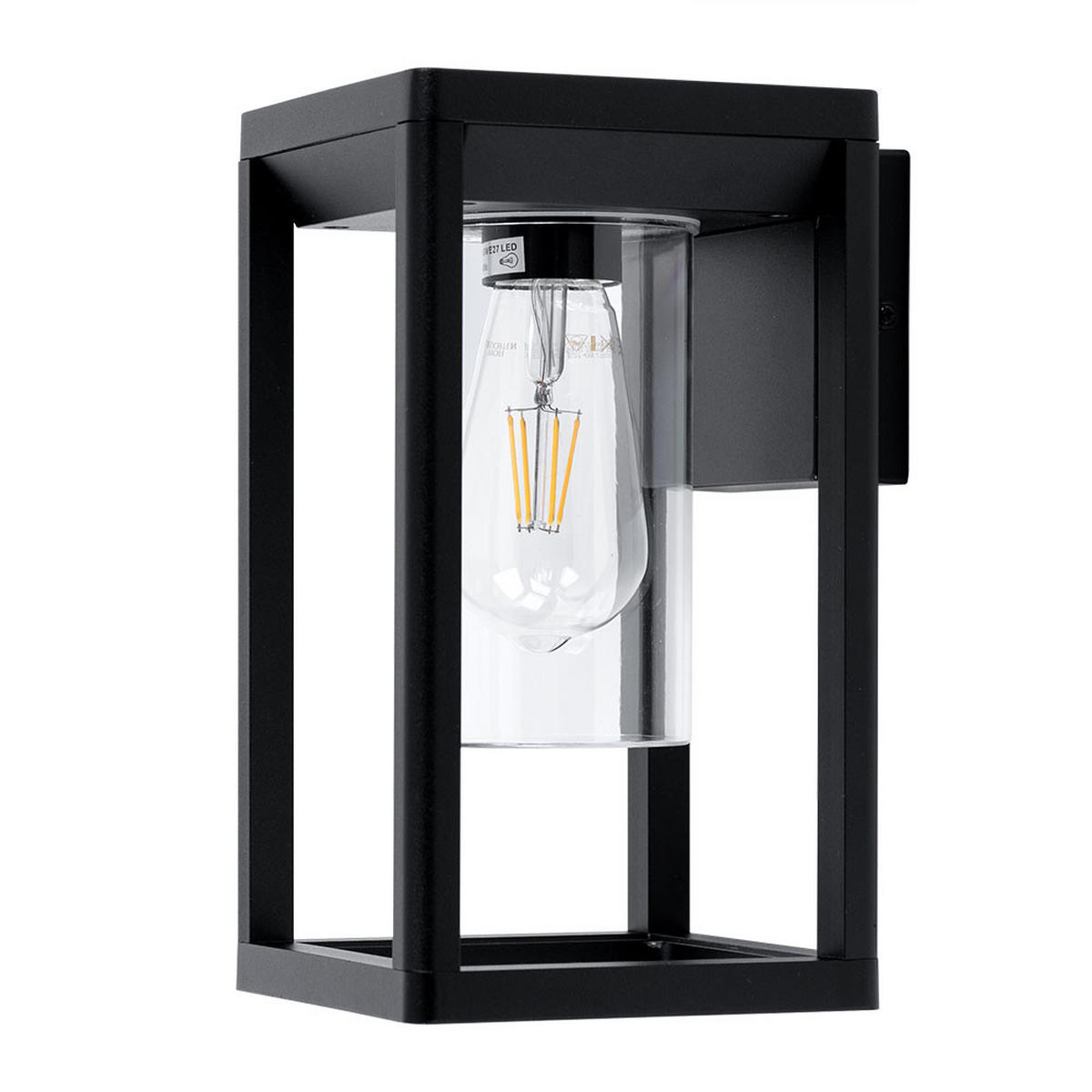 LED WANDLEUCHTE Aluminium Schwarz-Matt Klar - Klar, Glas (16.5/15/27cm) - Globo Lighting