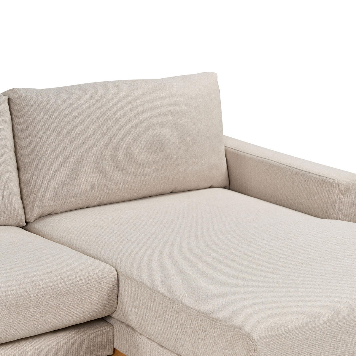 ECKSOFA 4-Sitzer Stoff Beige linksseitig Siggard - Beige/Braun, Textil (321/168cm) - Beliani