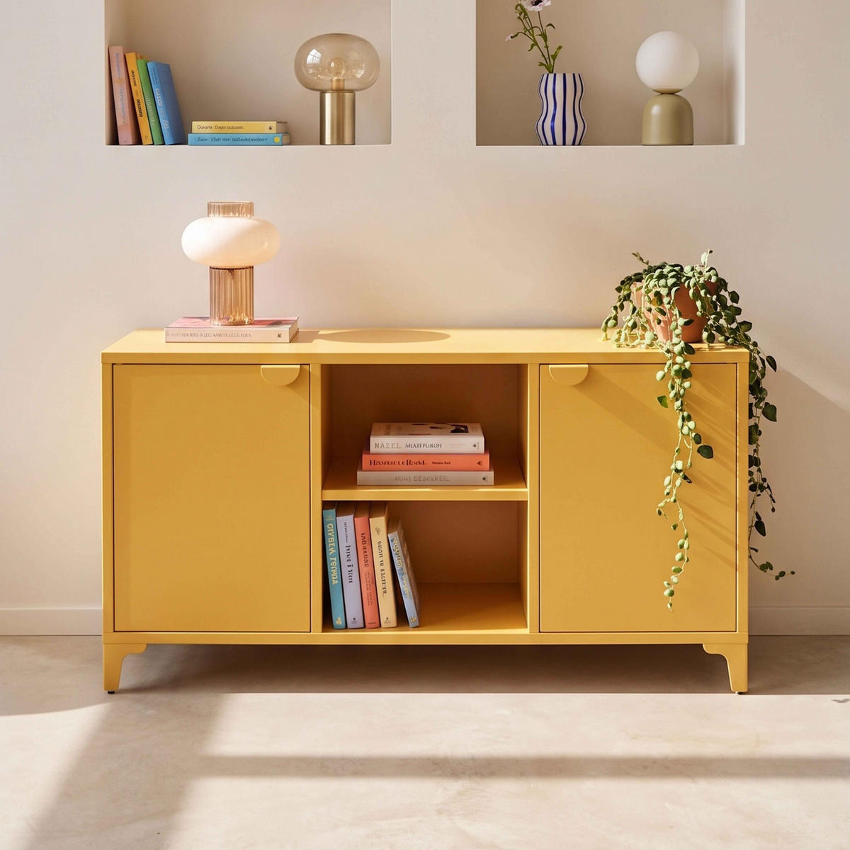 SIDEBOARD 120 cm, Gelb - Gelb, Metall (120/63/40cm) - Oviala