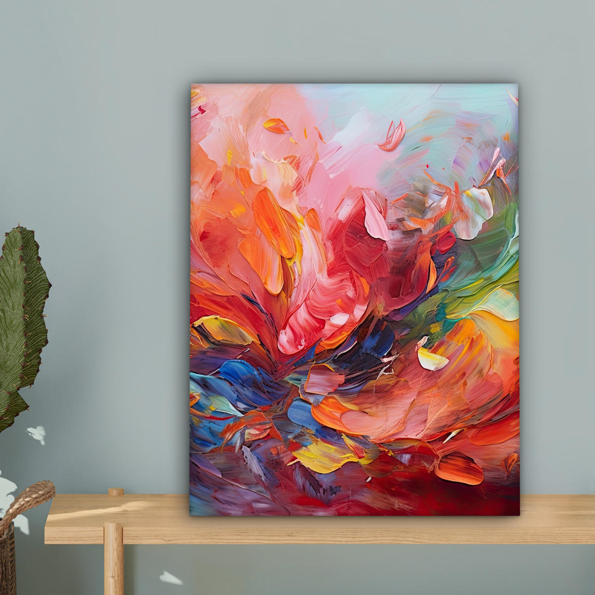 LEINWANDBILD Ölgemälde - Kunst - Abstrakt - Farbenfroh 30x40 cm - Altrosa, Textil (30/40cm) - MuchoWow