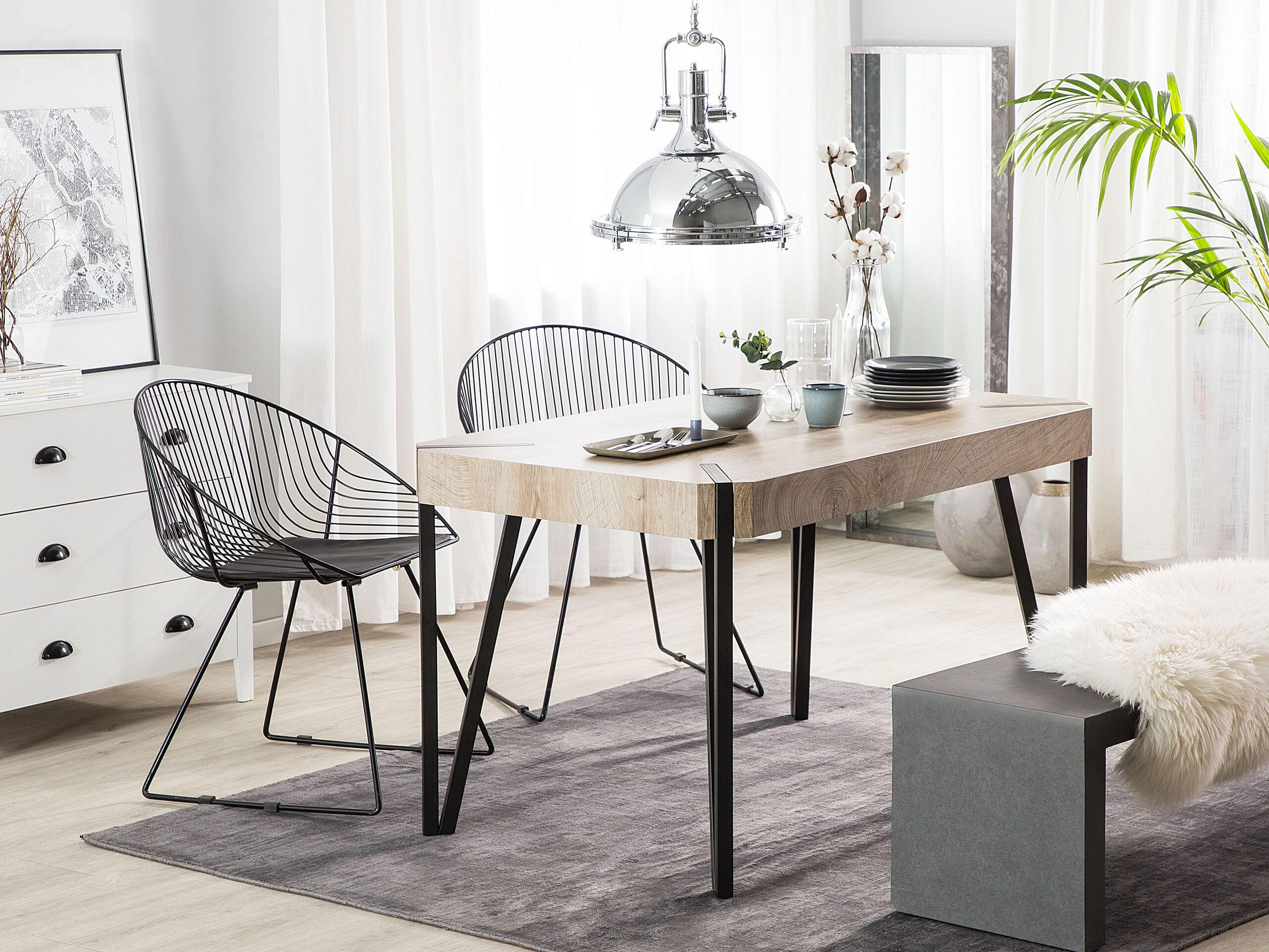 ESSTISCH 130/80/75 cm Rechteckig Cambell - Hellbraun, Holzwerkstoff (130/80/75cm) - Beliani