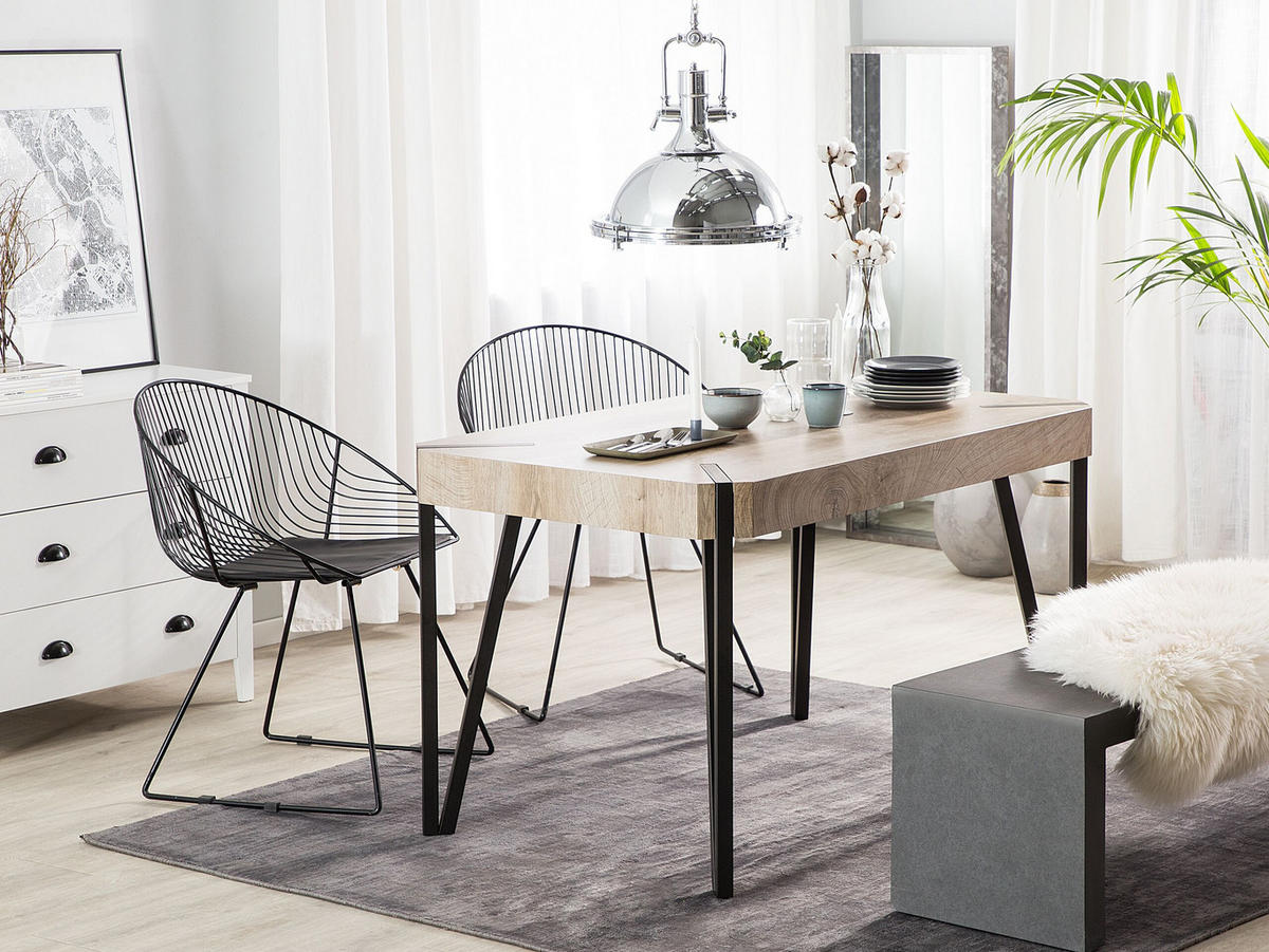 ESSTISCH 130/80/75 cm Rechteckig Cambell - Hellbraun, Holzwerkstoff (130/80/75cm) - Beliani