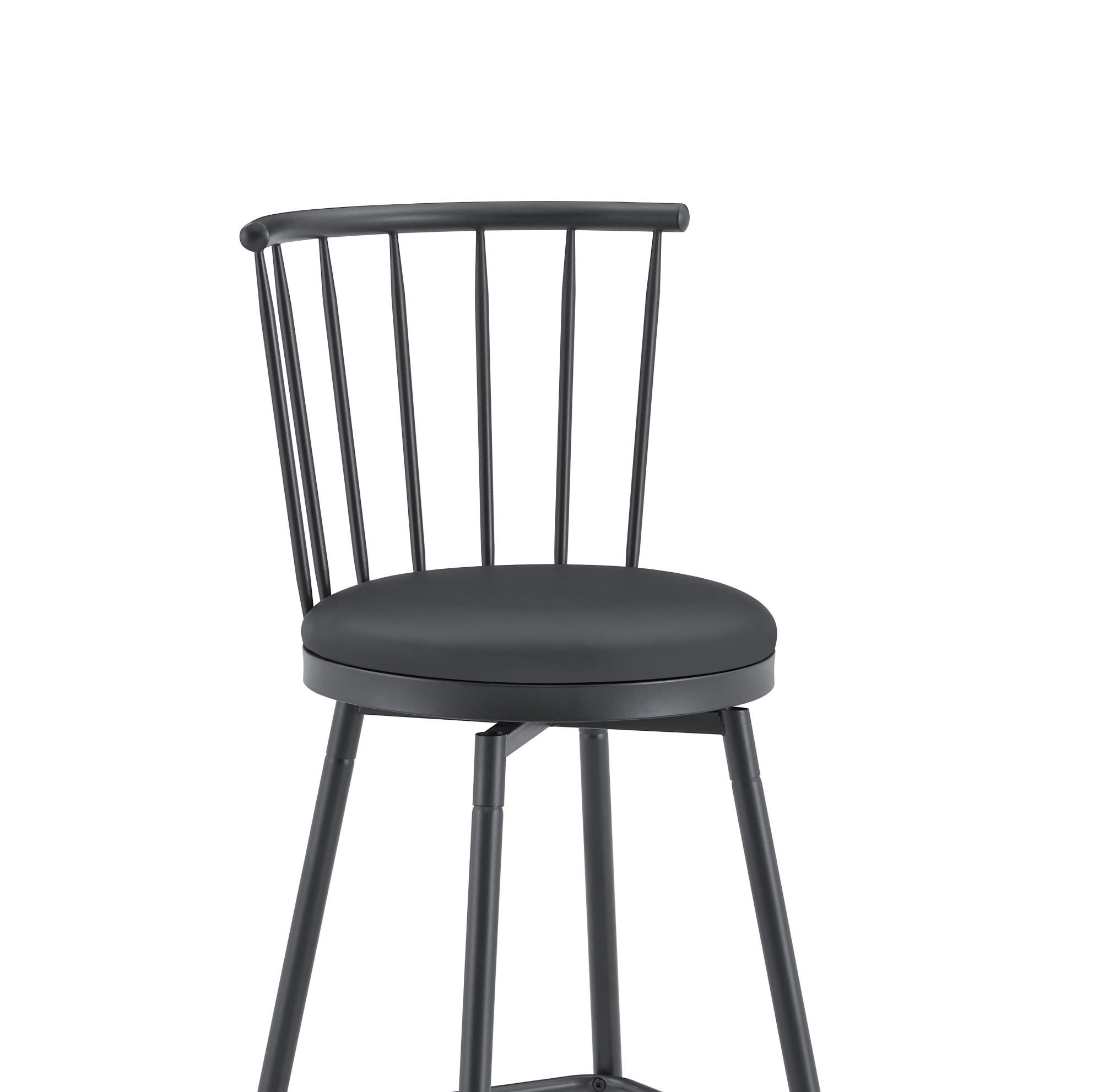 BARHOCKER mit gepolstertem Sitz Metall Schwarz - Schwarz, Metall (39/96/39cm) - Meubliv