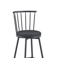 BARHOCKER mit gepolstertem Sitz Metall Schwarz - Schwarz, Metall (39/96/39cm) - Meubliv