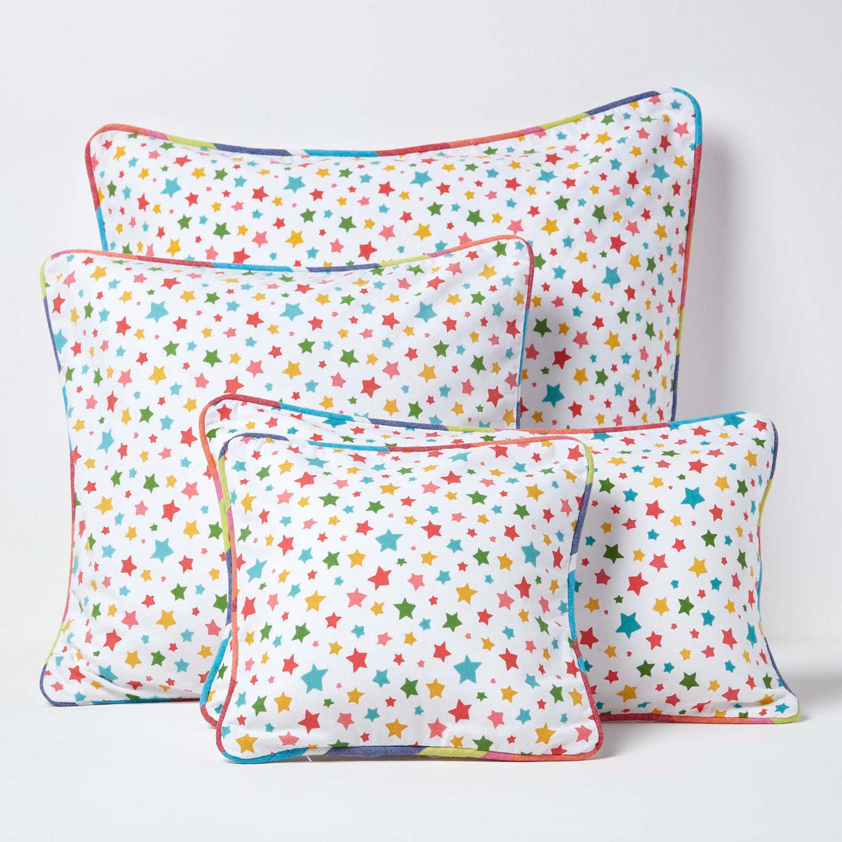 KISSENHÜLLE Bunte Sterne 30/30 cm, 100% Baumwolle - Multicolor, Textil (30/30cm) - Homescapes