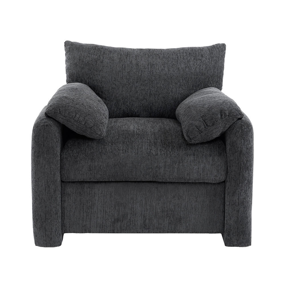 EINZELSOFA in Grau Chenille-Stoff - Grau, Kunststoff/Textil (82/84/96cm) - KOMHTOM