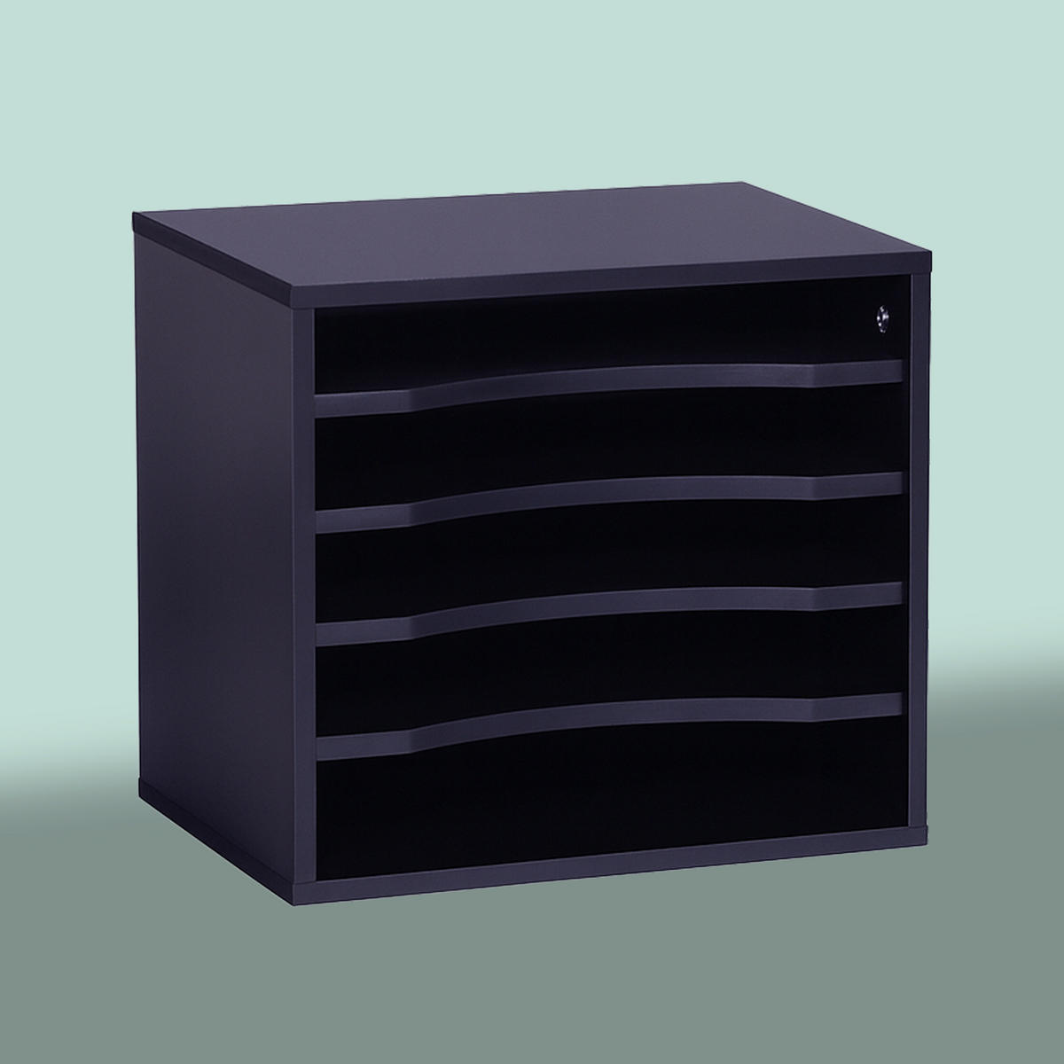 DOKUMENTENABLAGE - Schwarz, Holzwerkstoff (25/35.5/33cm) - Relaxdays