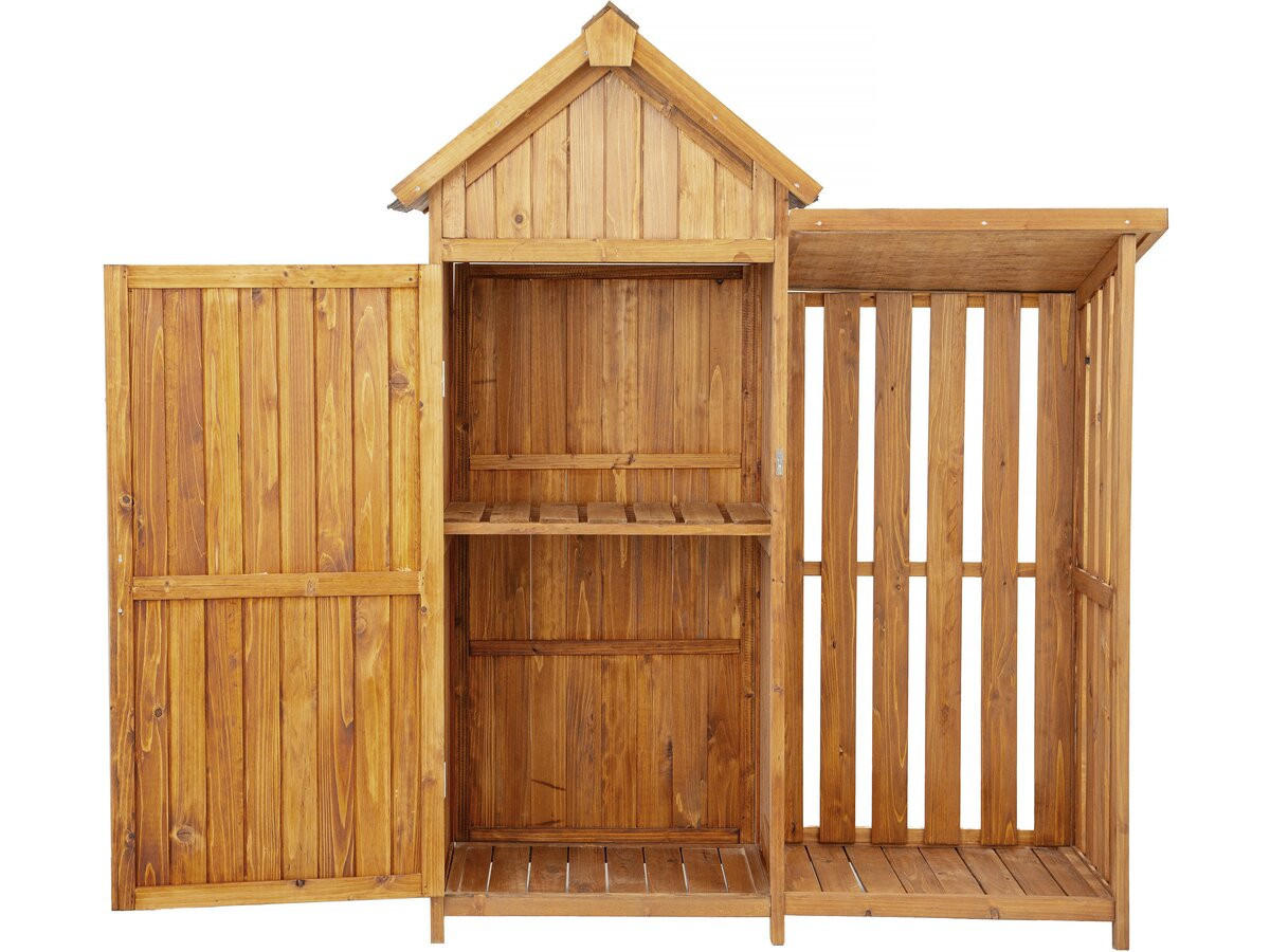 GARTENSCHRANK - GARTENTRUHE noé Braun - Braun, Holz (57/170/136cm) - Habitat Garten