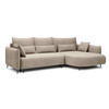 ECKSOFA Oblivio Hellbeige Velours - Beige/Schwarz, Textil/Metall (285/200cm) - Selsey