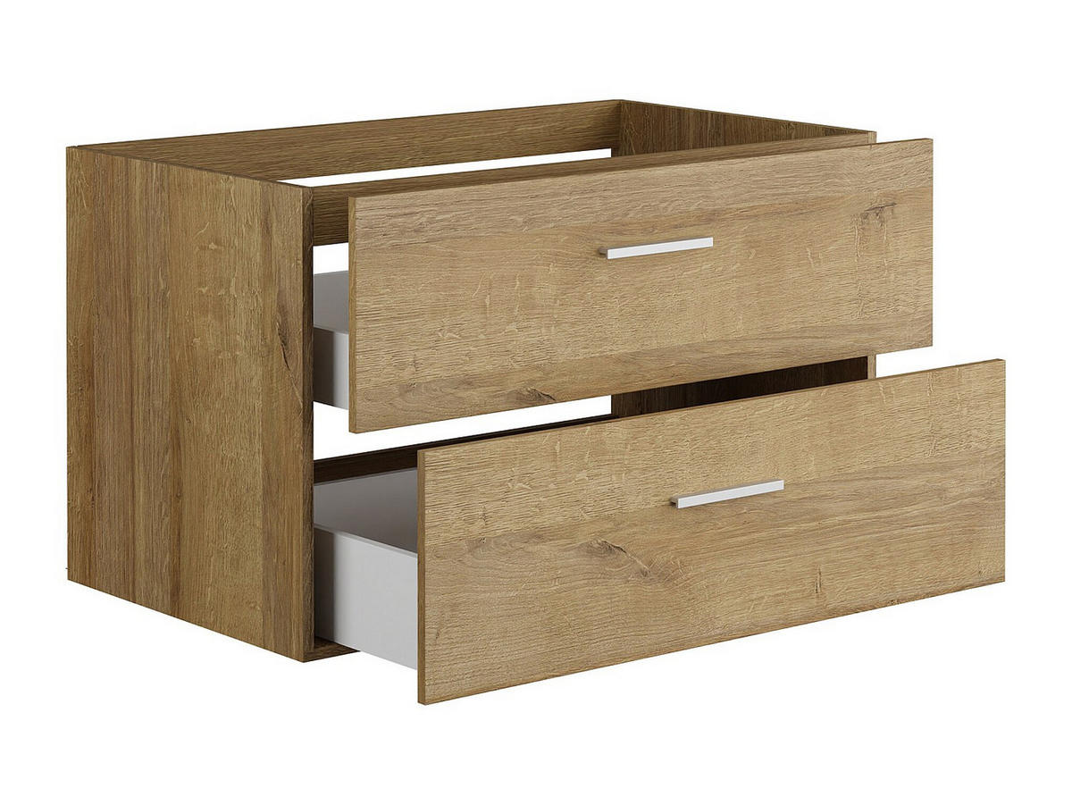 WASCHBECKENUNTERSCHRANK hängend - B. 80 cm - Naturfarben hell - KAYLA - Naturfarben, Holz (80/47/45cm) - Vente-Unique