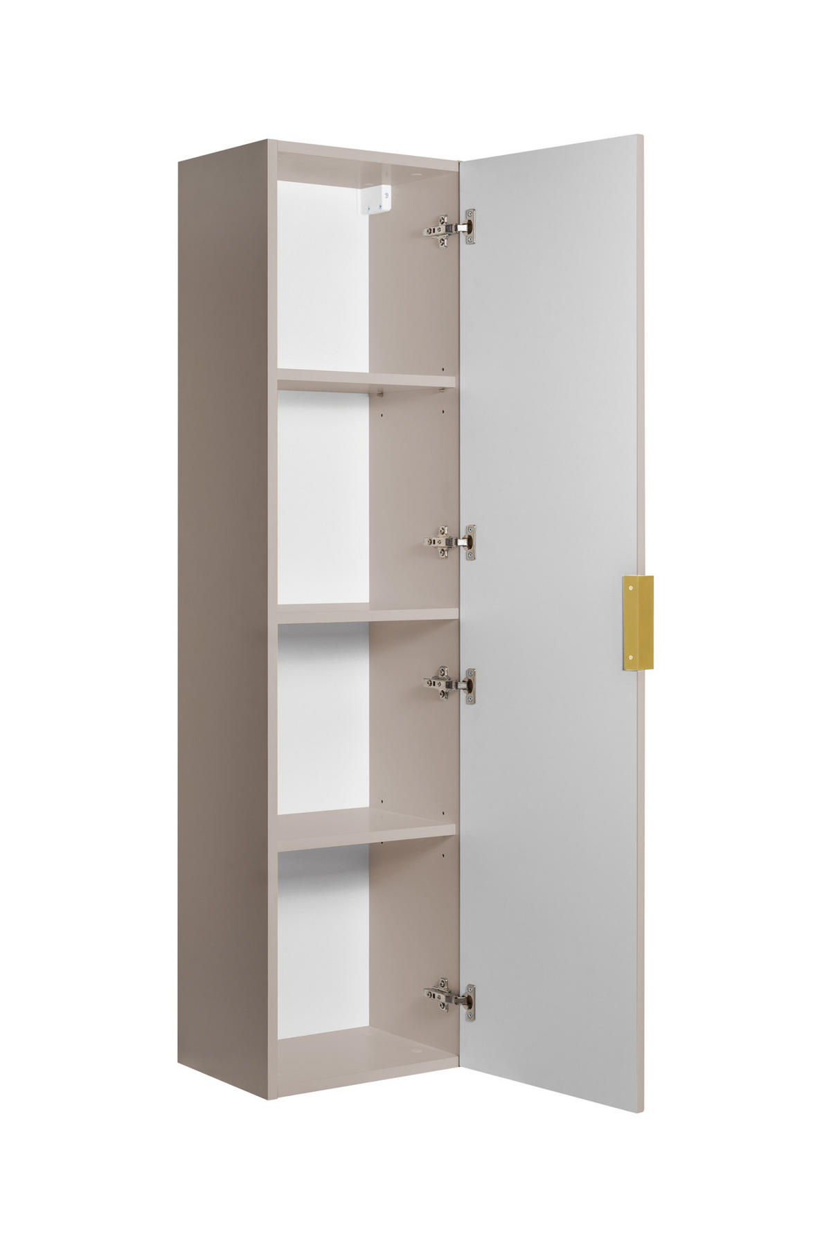 BADEZIMMERSCHRANK, Kaschmir, 35 x 136 x 27 cm, goldener Griff - Kaschmir/Goldfarben, Holzwerkstoff (35/136/27cm) - 3XE LIVING