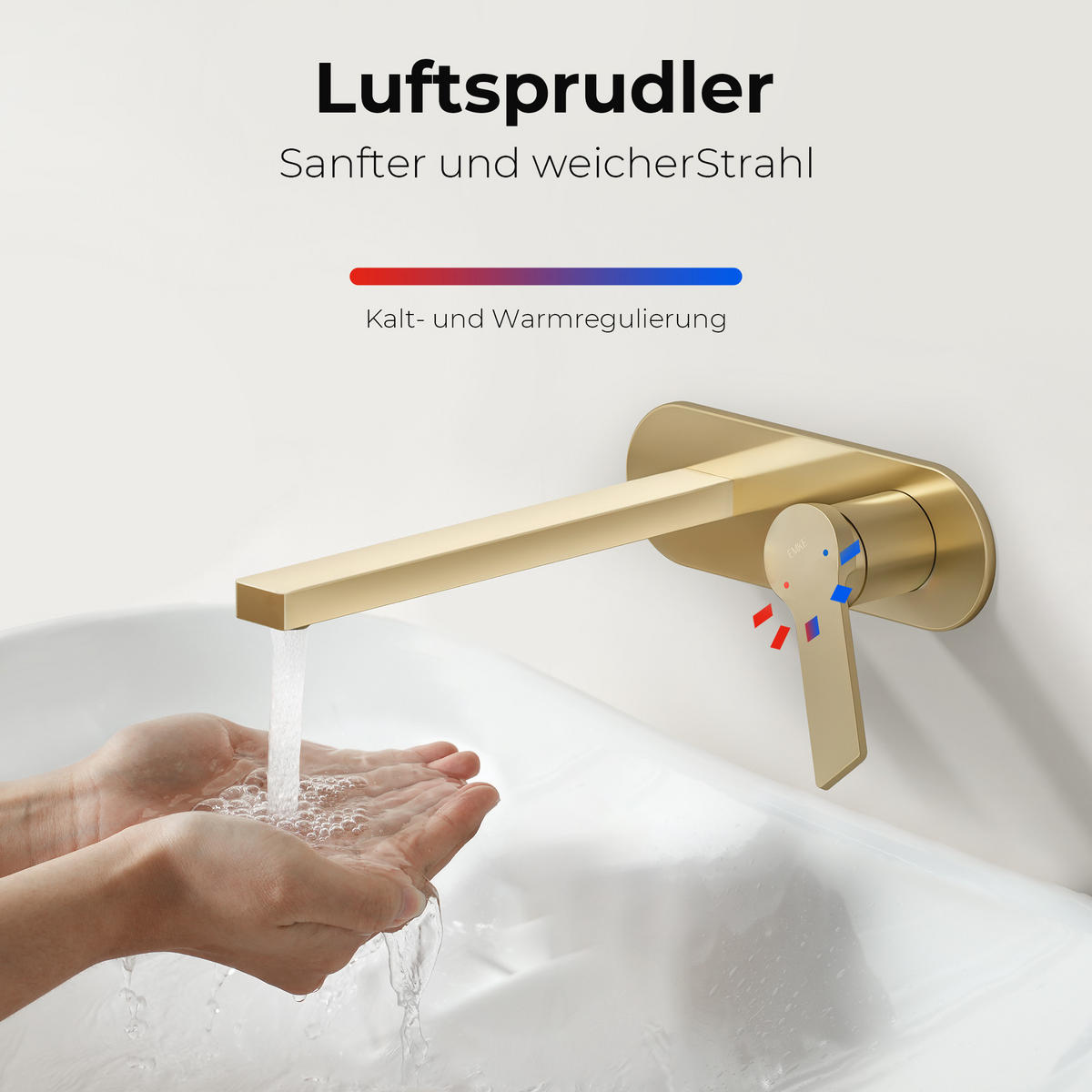 WASCHTISCHARMATUR mit Luftsprudler Messing Champagnergold - Goldfarben, Metall (21/7/28.8cm) - EMKE
