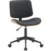 DREHSTUHL Holz walnuss/schwarz - Walnussfarben/Schwarz, Holz/Textil (50/82/54cm) - CLP
