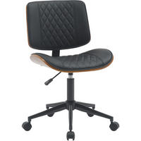 DREHSTUHL Holz walnuss/schwarz - Walnussfarben/Schwarz, Holz/Textil (50/82/54cm) - CLP