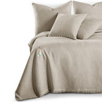 TAGESDECKE TALO mit Fransen Beige 220x240 - Beige, Textil (220/240cm)