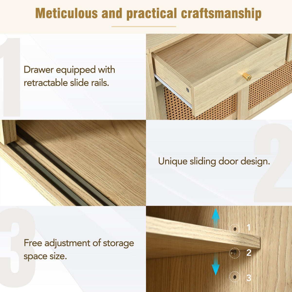 SIDEBOARD Hellbraun 120/40/78 cm - Braun, Holzwerkstoff (40/78/120cm) - Urban Meuble