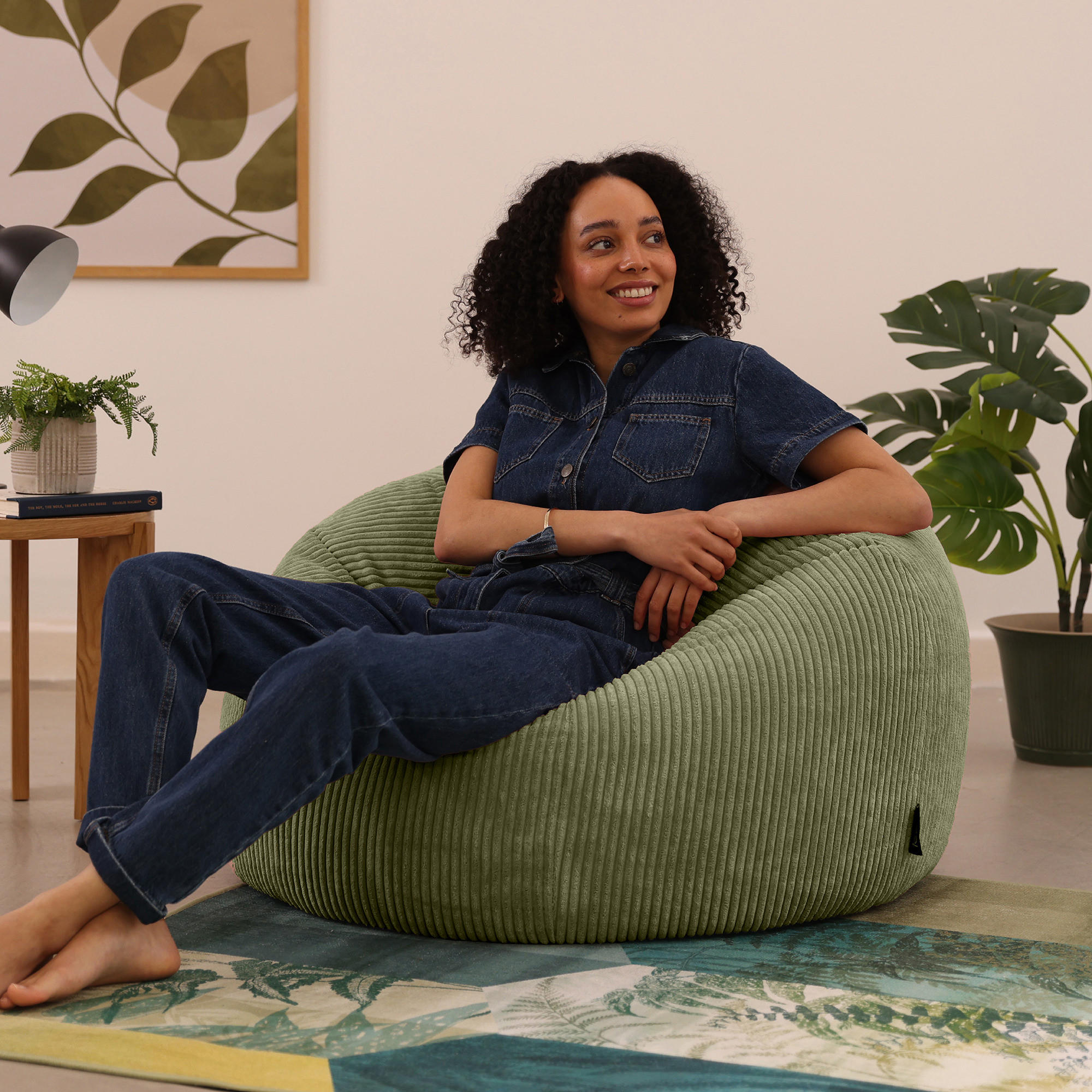 SITZSACK Klassisch , Cord - Salbeigrün, Textil (85/50/85cm) - icon