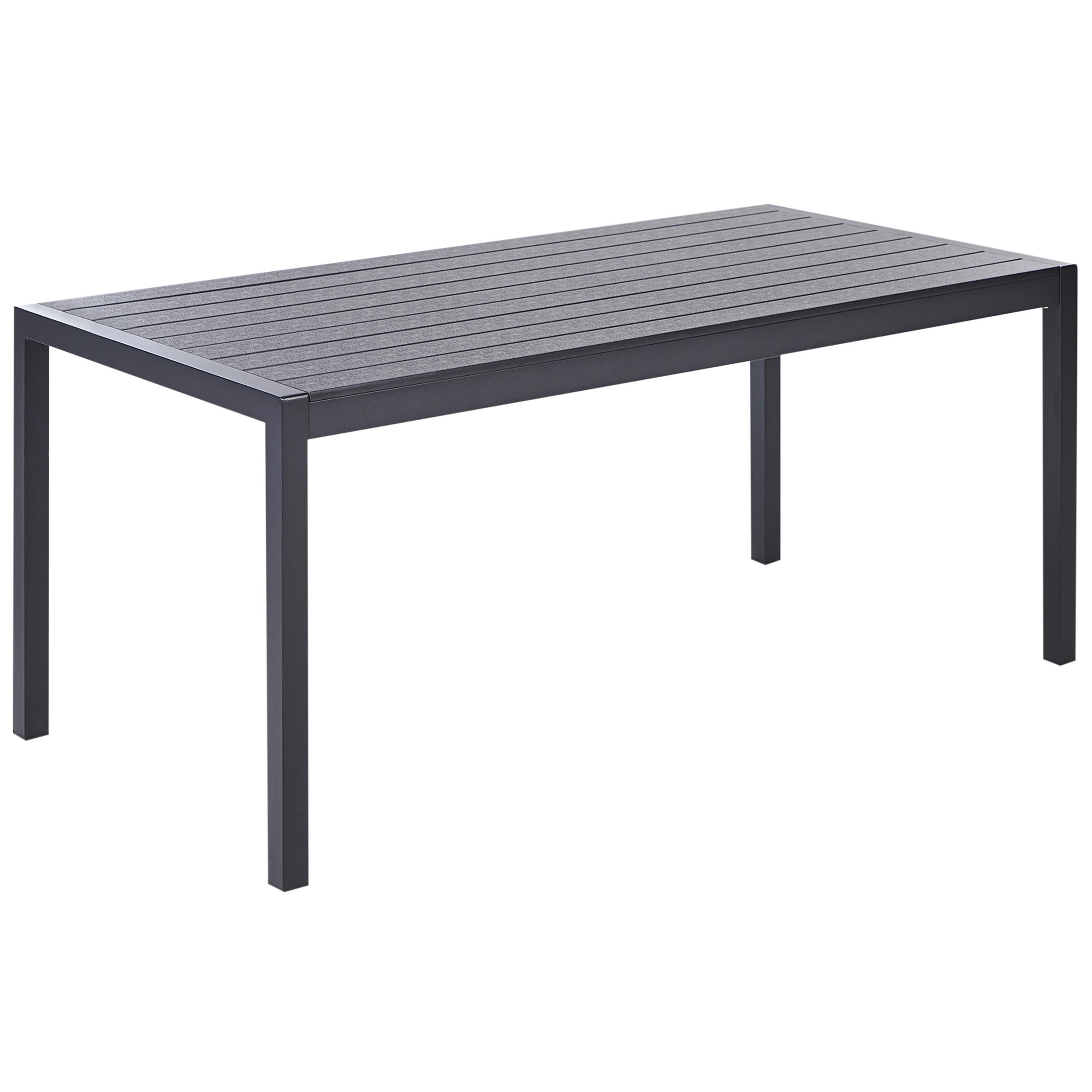 GARTENTISCH Aluminium schwarz 180/90 cm Vernio - Schwarz, Kunststoff (180/90/76cm) - Beliani
