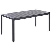 GARTENTISCH Aluminium schwarz 180/90 cm Vernio - Schwarz, Kunststoff (180/90/76cm) - Beliani