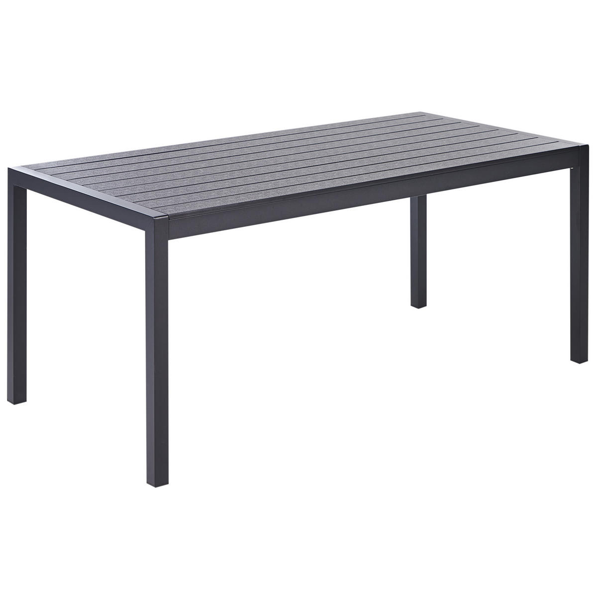GARTENMÖBEL SET 6-Sitzer Aluminium schwarz Vernio - Schwarz, Kunststoff - Beliani