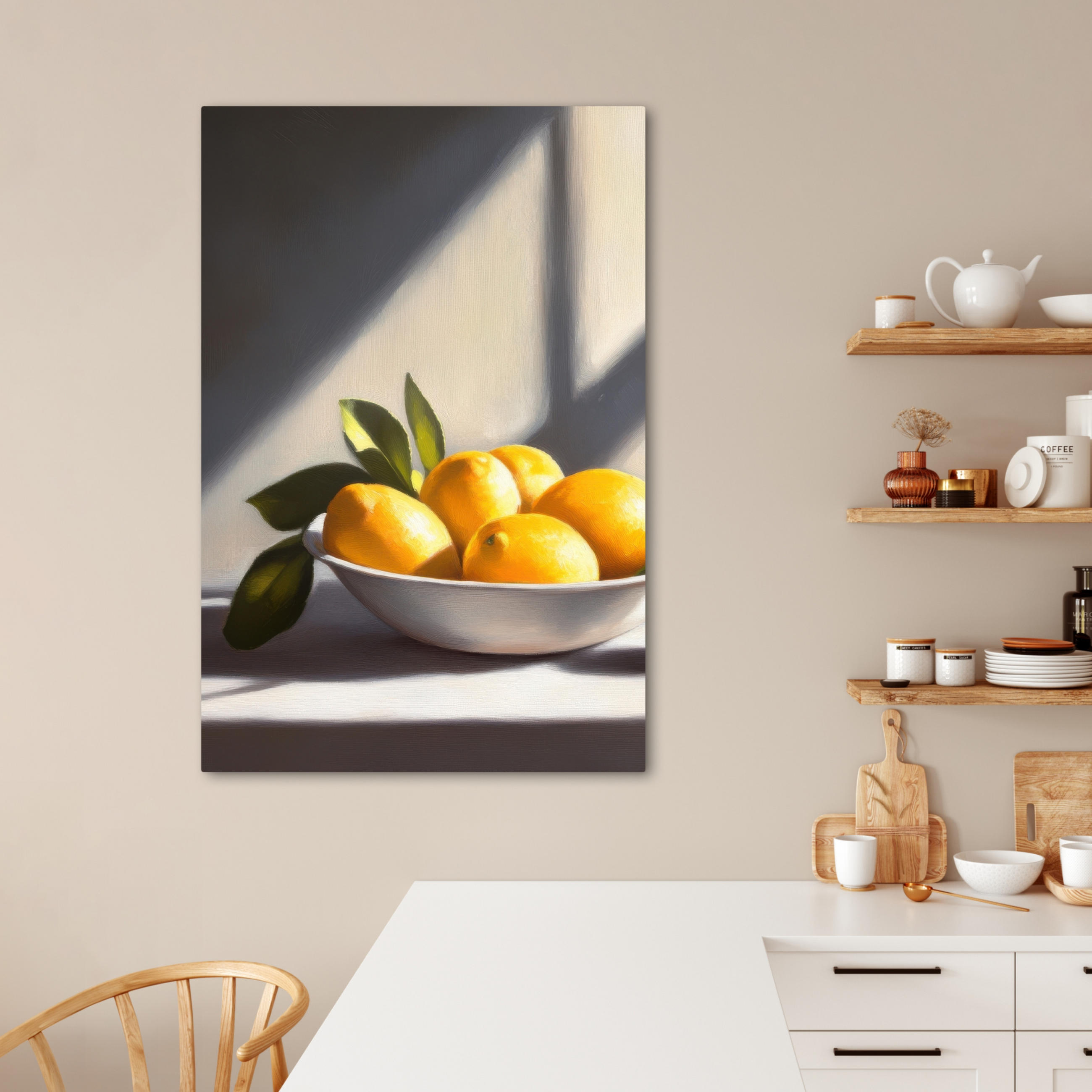 LEINWANDBILD Zitronen - Stilleben - Gelb 80x120 cm - Gelb, Textil (80/120cm) - MuchoWow