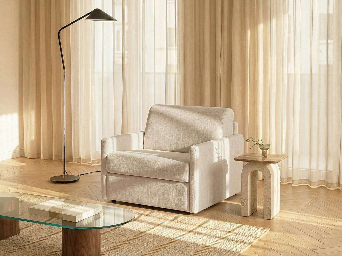 SCHLAFSESSEL - 1 Person - stoff - beige Calife - Beige, Textil (104/85/95cm) - Vente-Unique