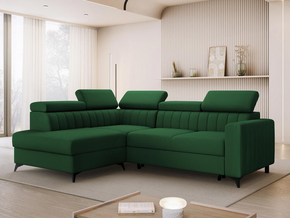 COLTAR Milano 2RRLXP, Stanga LXP+R+2R - verde, material textil/lemn (249/195cm) - MIRJAN24