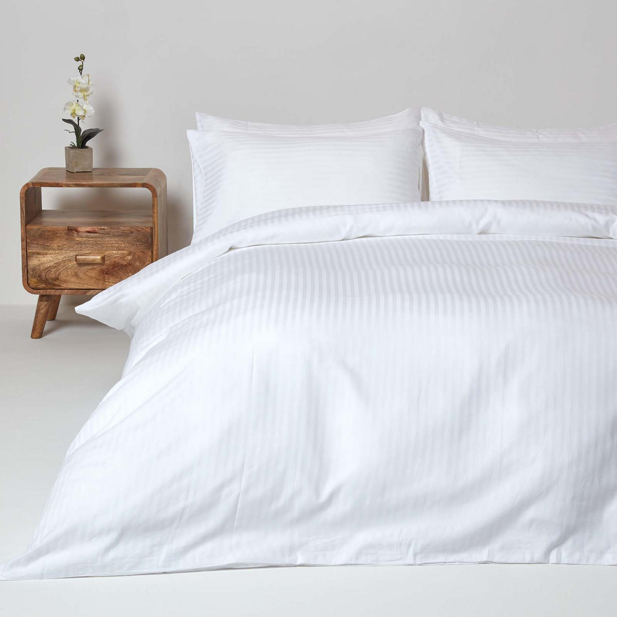 BETTWÄSCHE Damast Fadendichte 330 - Weiß, Textil (200/200cm) - Homescapes