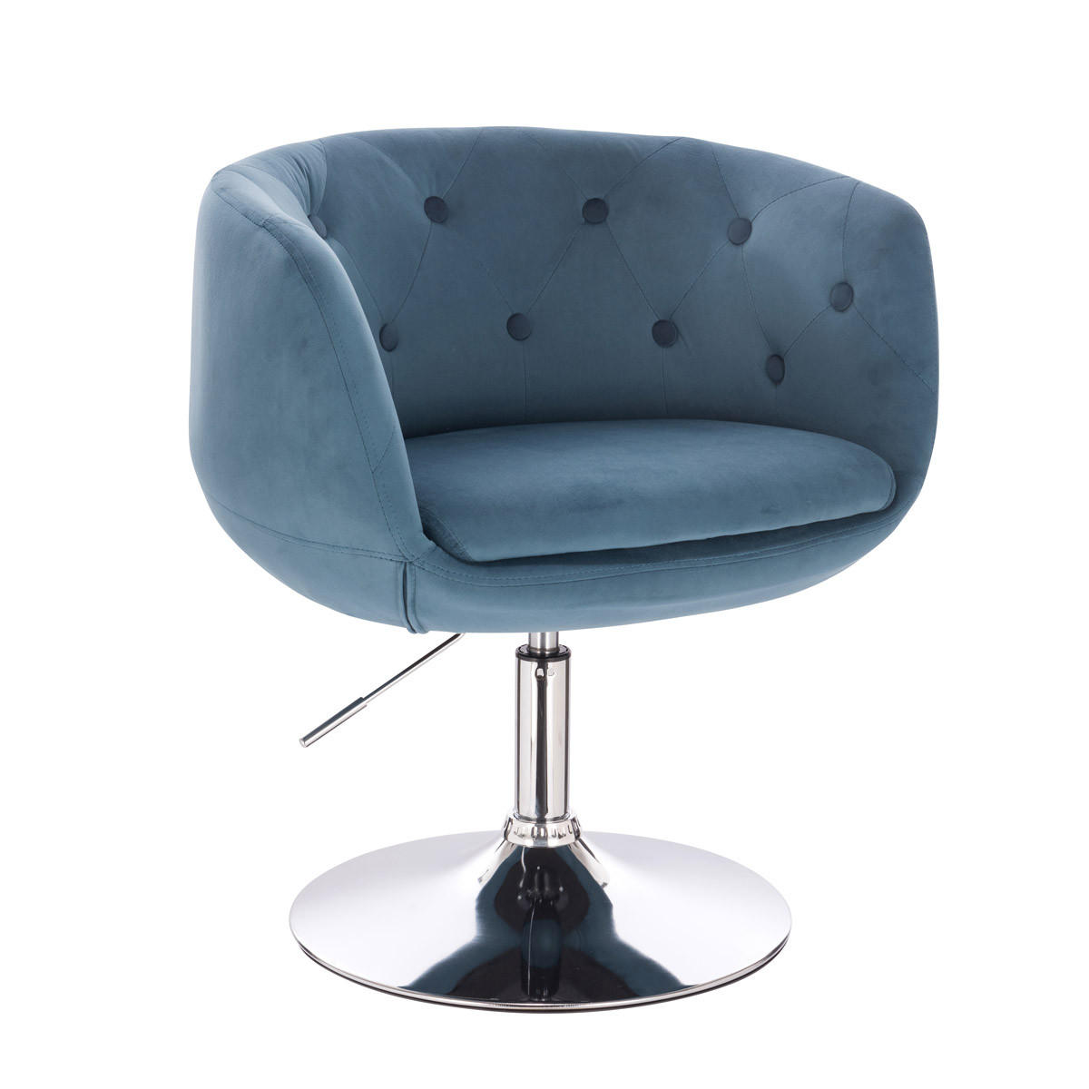 COCKTAILSESSEL PANAMA Samt Blau - Blau/Silberfarben, Textil (55/78/61cm) - SVITA