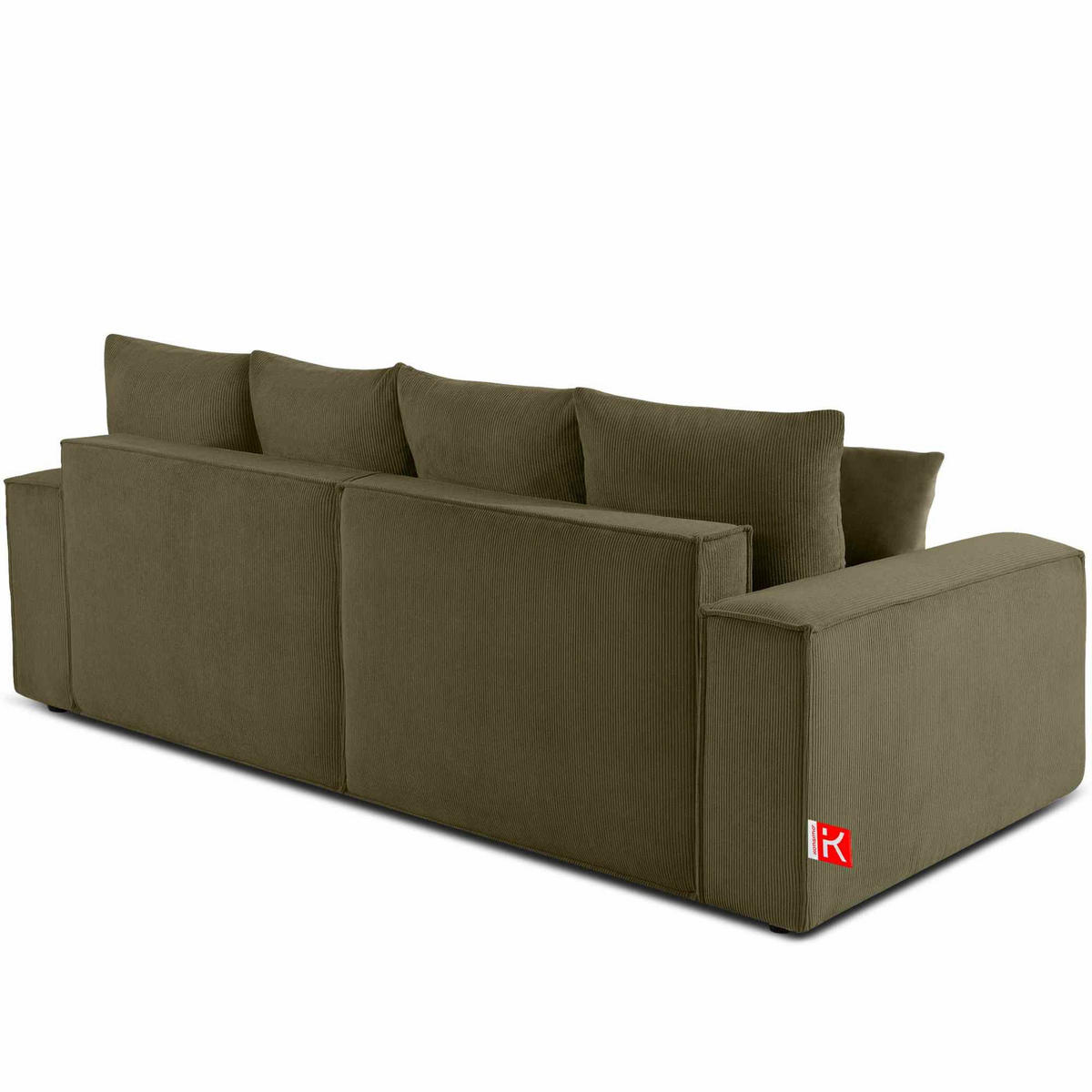 SCHLAFSOFA NAPI III 3-sitzer mit Kissen,Olivgrün - Olivgrün, Holz/Textil (244/89/101cm) - KONSIMO®