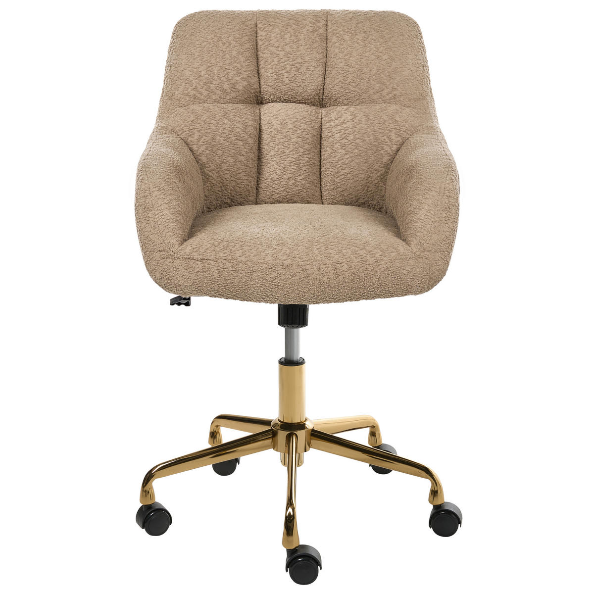 SCHREIBTISCHSTUHL Bouclé Hellbraun Palmdale - Hellbraun, Textil (58/87/61cm) - Beliani