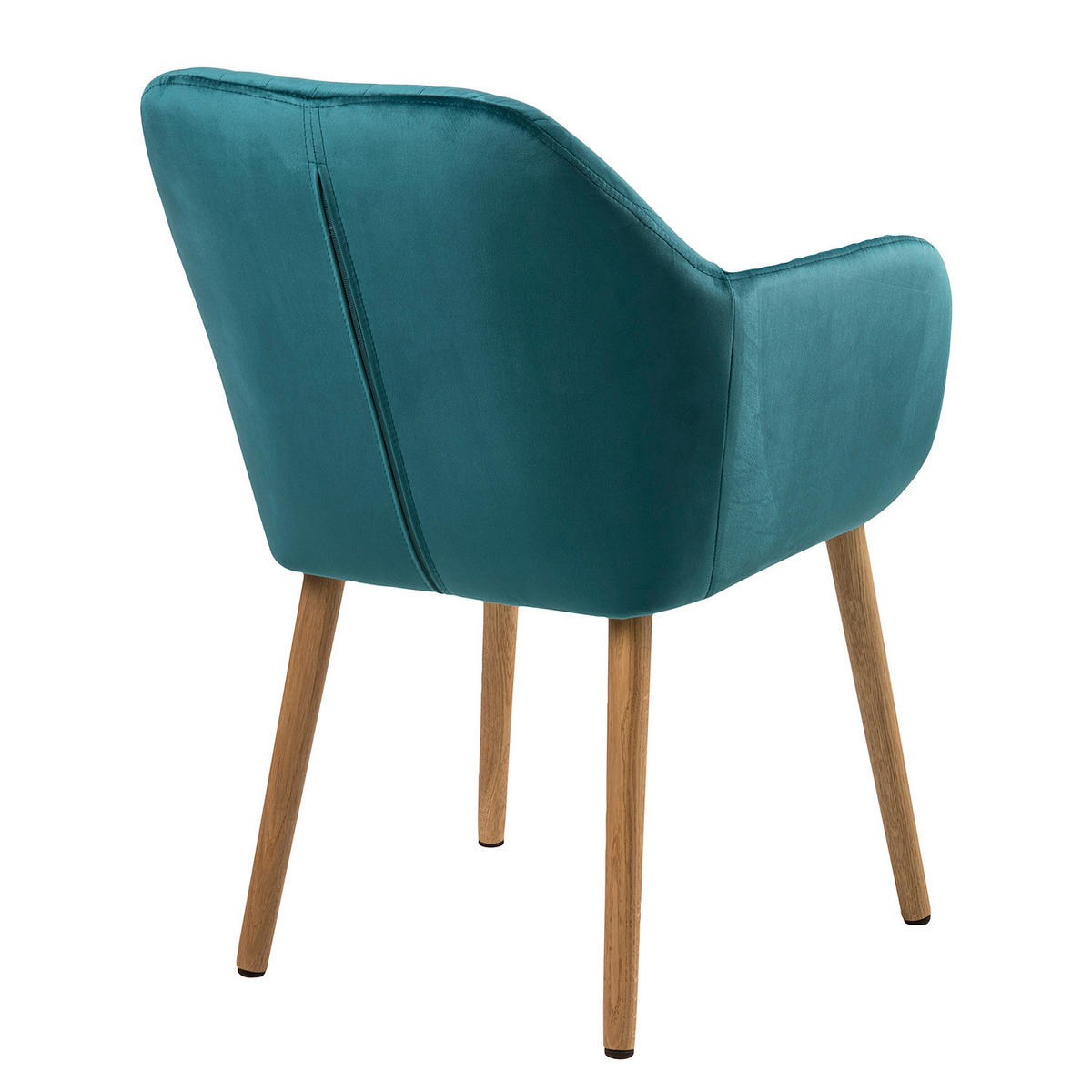 ARMLEHNENSTUHL - Textil / Massivholz - Eichefarben/Petrol, Eichenholz/Holz (57/83/61cm) - home24