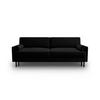 AUSKLAPPBARES-SOFA mit Bettkasten Scott aus Samt schwarz 3 Sitzplätze - Schwarz, Textil (97/87/212cm) - Micadoni