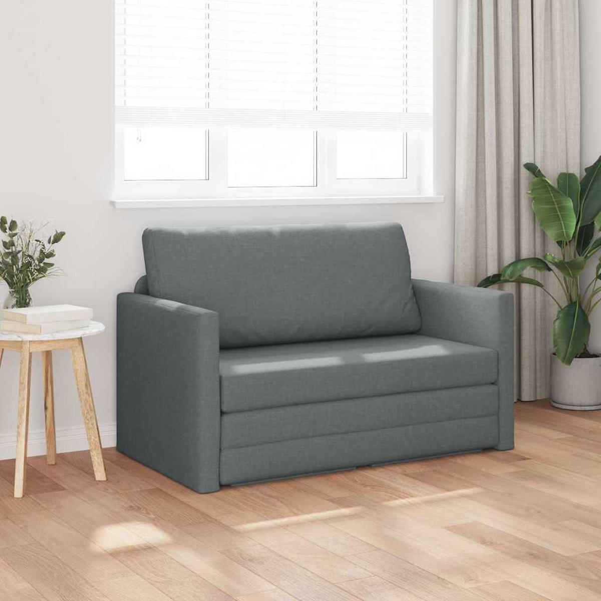 SCHLAFSOFA 110Cm Dunkelgrau Stoff - Grau, Textil (71/78/124cm) - vidaXL