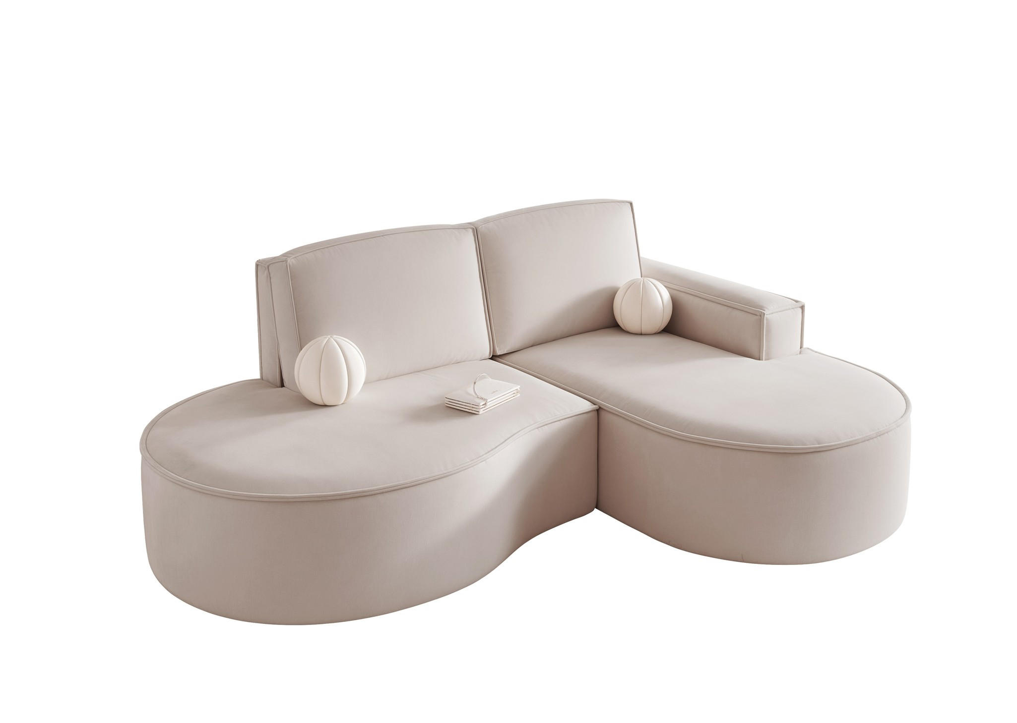 Fun Möbel Ecksofa Beige 277x156 cm