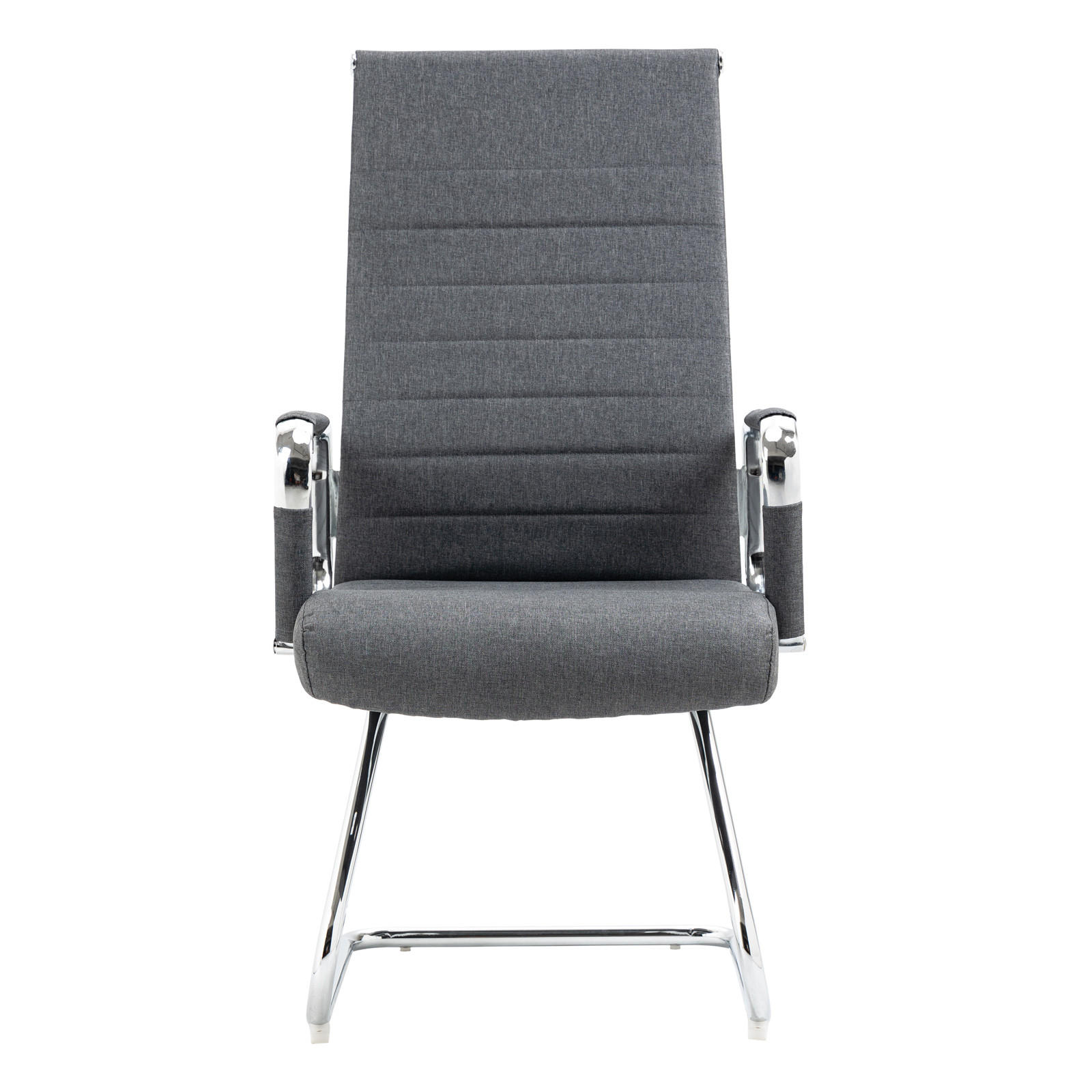 BESUCHERSTUHL OFFICE COMFORT 2er Set Stoff Dunkelgrau - Dunkelgrau/Silberfarben, Textil/Metall (56.5/110/64cm) - SVITA